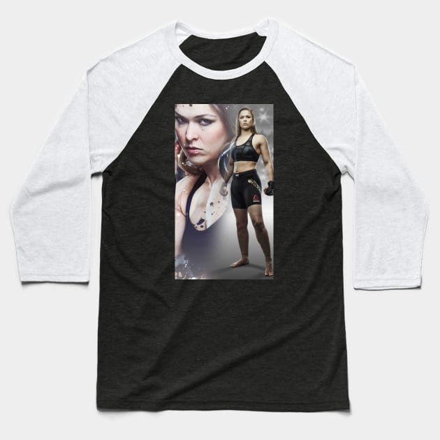 Ronda Rousey Baseball T-Shirt by strong chinese girl